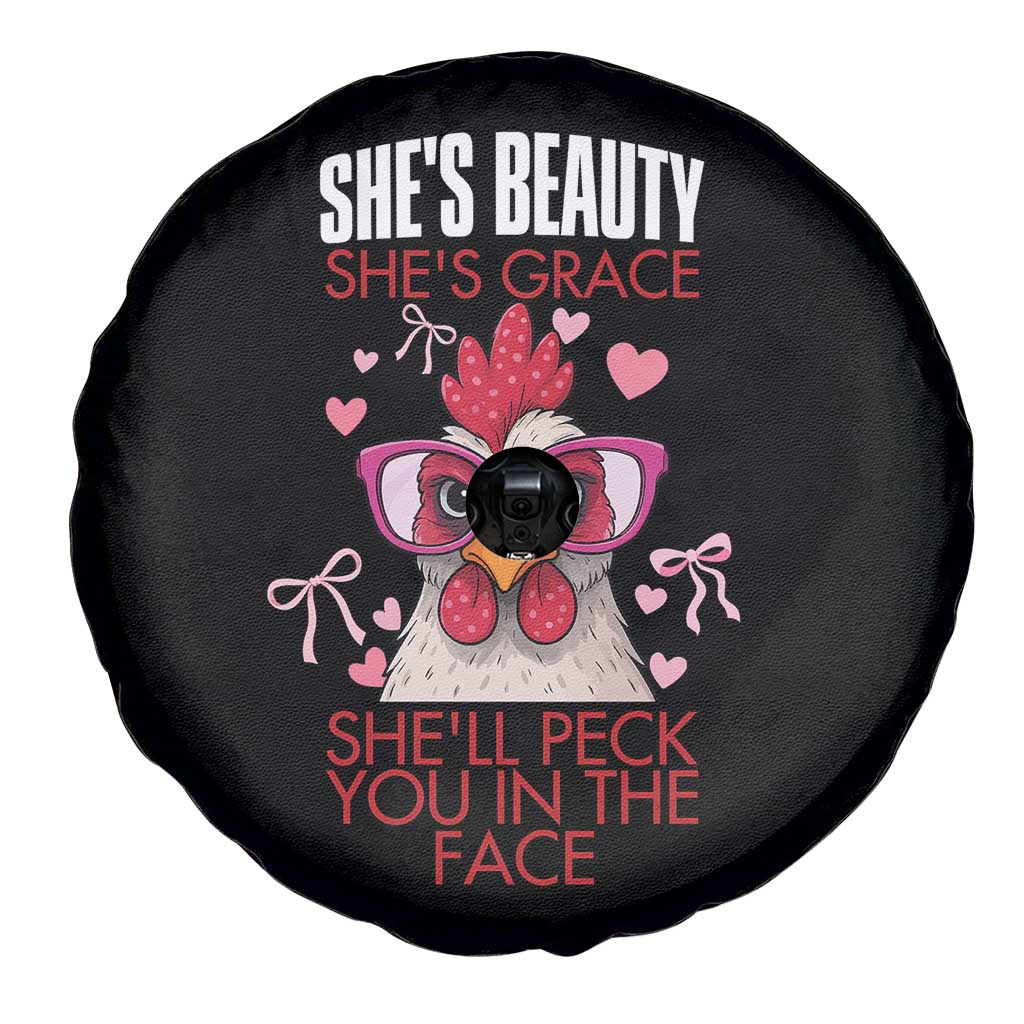 She Will Peck You In The Face Spare Tire Cover Funny Chicken Lover TS12 Print Your Wear