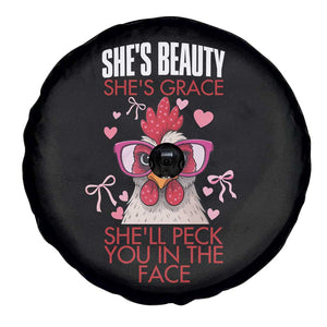 She Will Peck You In The Face Spare Tire Cover Funny Chicken Lover TS12 Print Your Wear