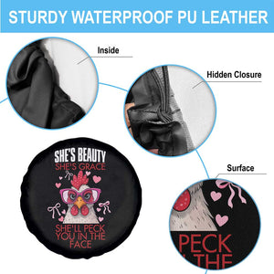 She Will Peck You In The Face Spare Tire Cover Funny Chicken Lover TS12 Print Your Wear