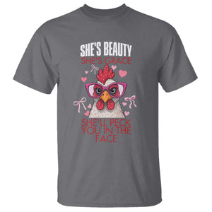 She Will Peck You In The Face T Shirt Funny Chicken Lover TS12 Charcoal Print Your Wear