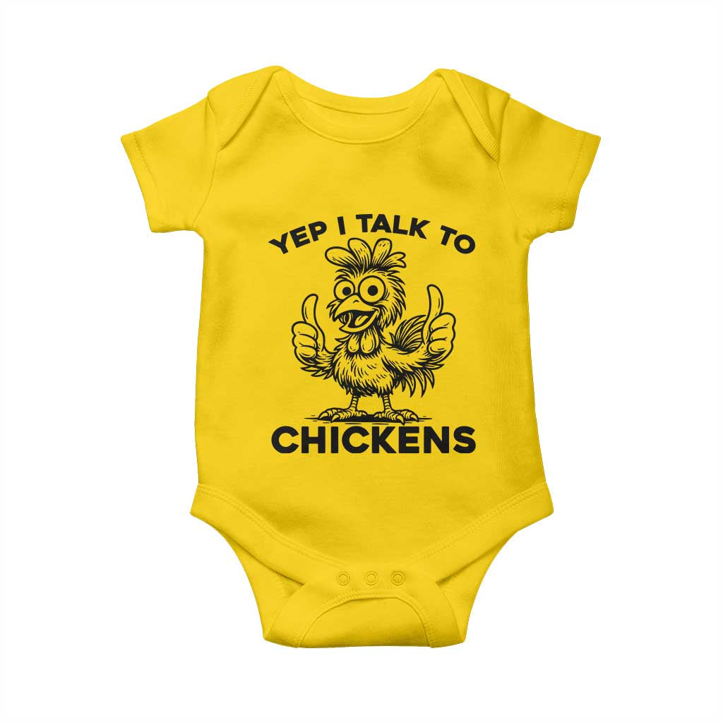 Funny Farm Animal Gift Baby Onesie Yep I Talk To Chickens TS12 Daisy Print Your Wear