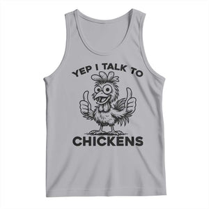 Funny Farm Animal Gift Tank Top Yep I Talk To Chickens TS12 Athletic Heather Print Your Wear