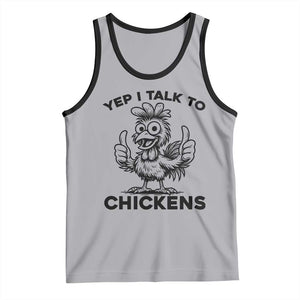 Funny Farm Animal Gift Tank Top Yep I Talk To Chickens TS12 Athletic Heather Black Print Your Wear