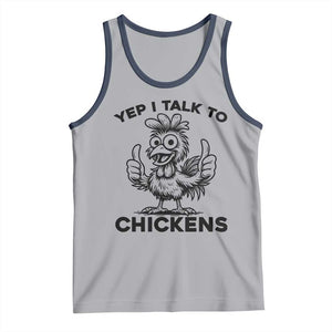 Funny Farm Animal Gift Tank Top Yep I Talk To Chickens TS12 Athletic Heather Navy Print Your Wear