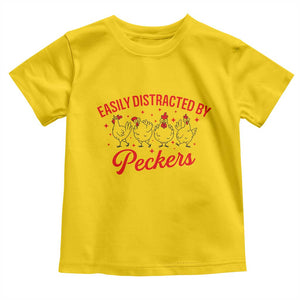 Funny Chicken Lover Gift Toddler T Shirt Easily Distracted By Peckers TS12 Daisy Print Your Wear