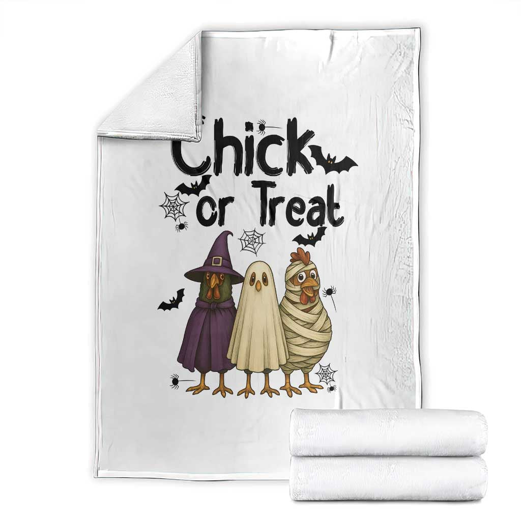 Funny Halloween Chicken Throw Blanket Chick Or Treat Spooky Gift TS12 White Print Your Wear