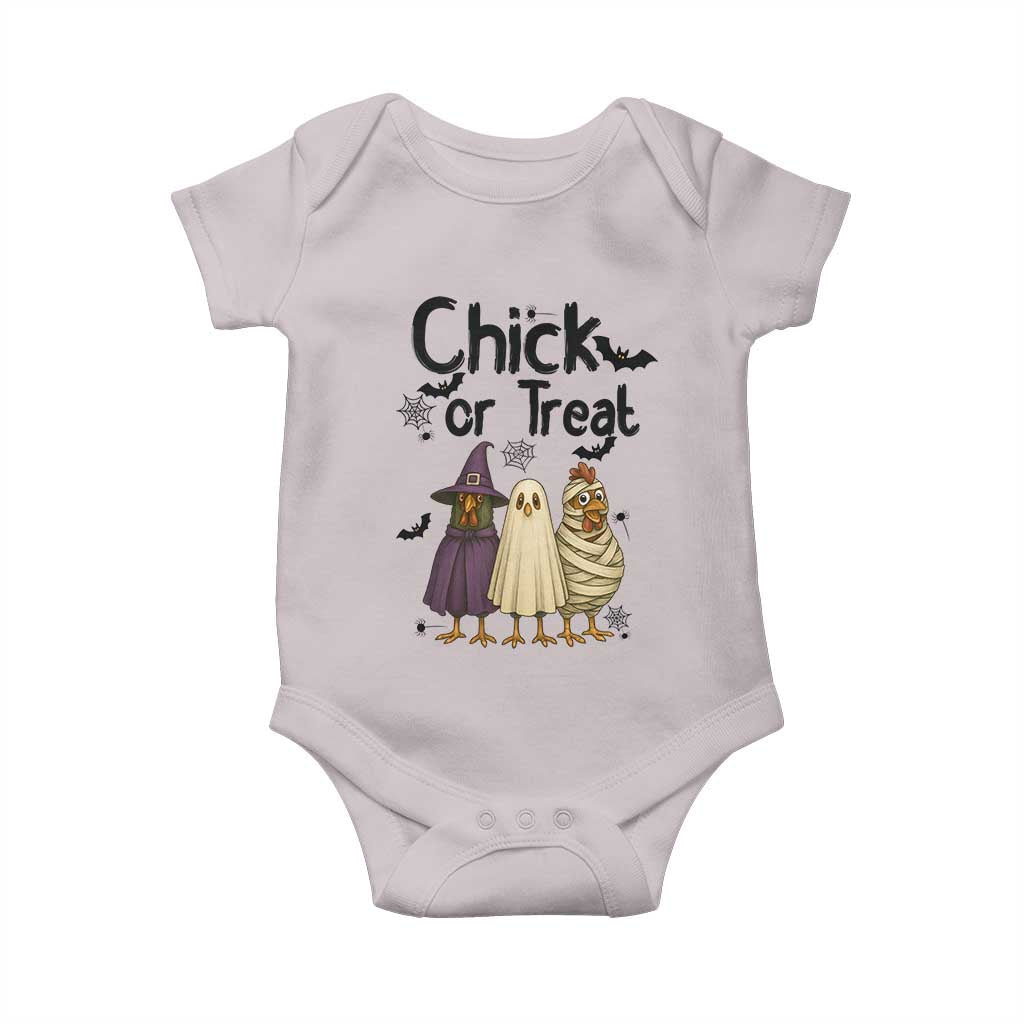 Funny Halloween Chicken Baby Onesie Chick Or Treat Spooky Gift TS12 Ice Gray Print Your Wear