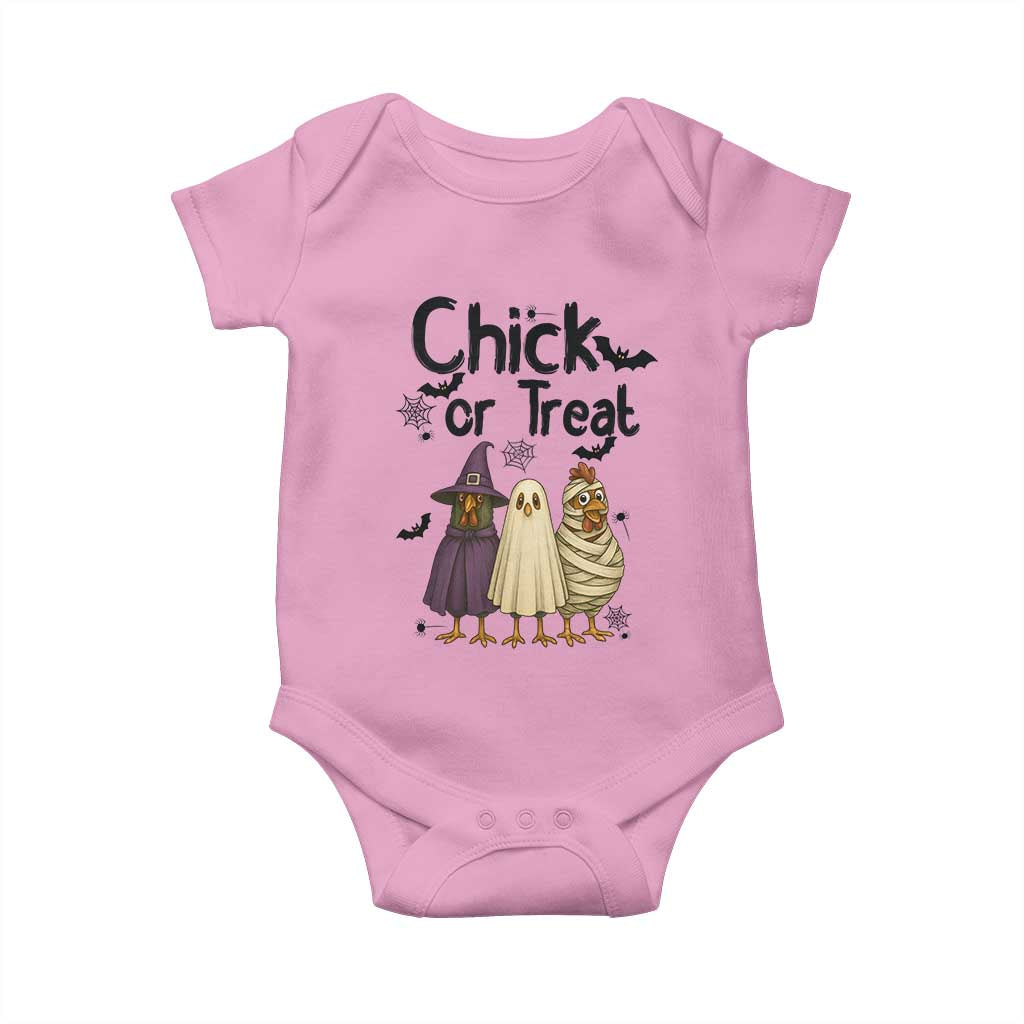 Funny Halloween Chicken Baby Onesie Chick Or Treat Spooky Gift TS12 Light Pink Print Your Wear