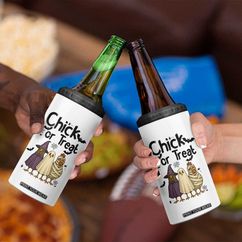 Funny Halloween Chicken 4 in 1 Can Cooler Tumbler Chick Or Treat Spooky Gift TS12 Print Your Wear