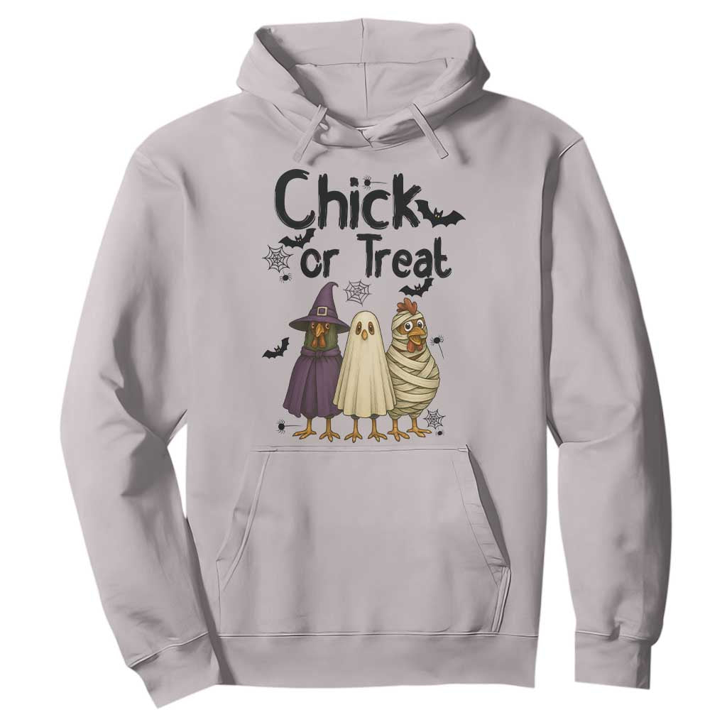 Funny Halloween Chicken Hoodie Chick Or Treat Spooky Gift TS12 Ice Gray Print Your Wear