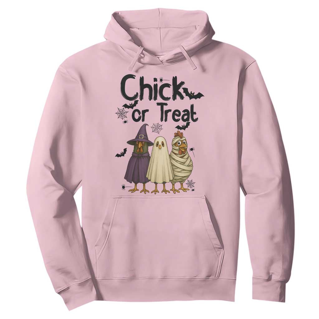 Funny Halloween Chicken Hoodie Chick Or Treat Spooky Gift TS12 Light Pink Print Your Wear