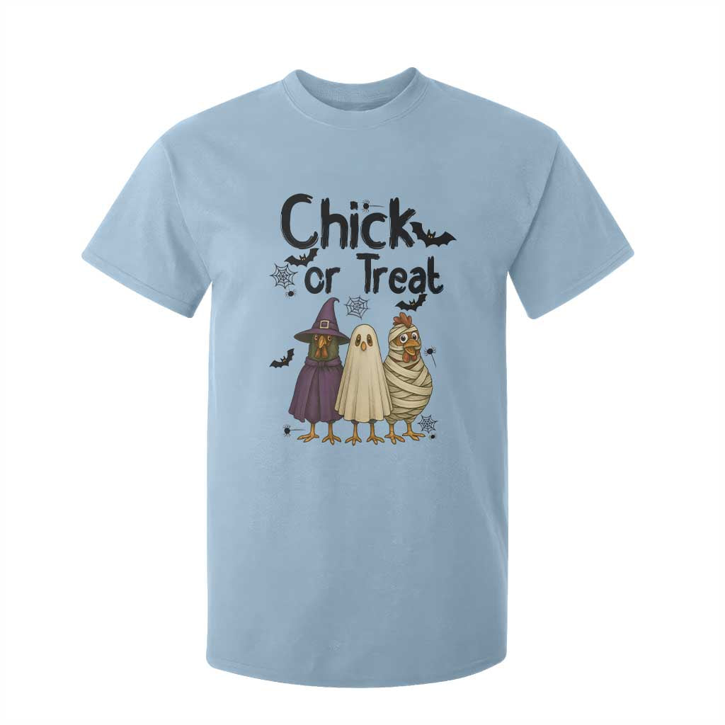 Funny Halloween Chicken T Shirt For Kid Chick Or Treat Spooky Gift TS12 Light Blue Print Your Wear
