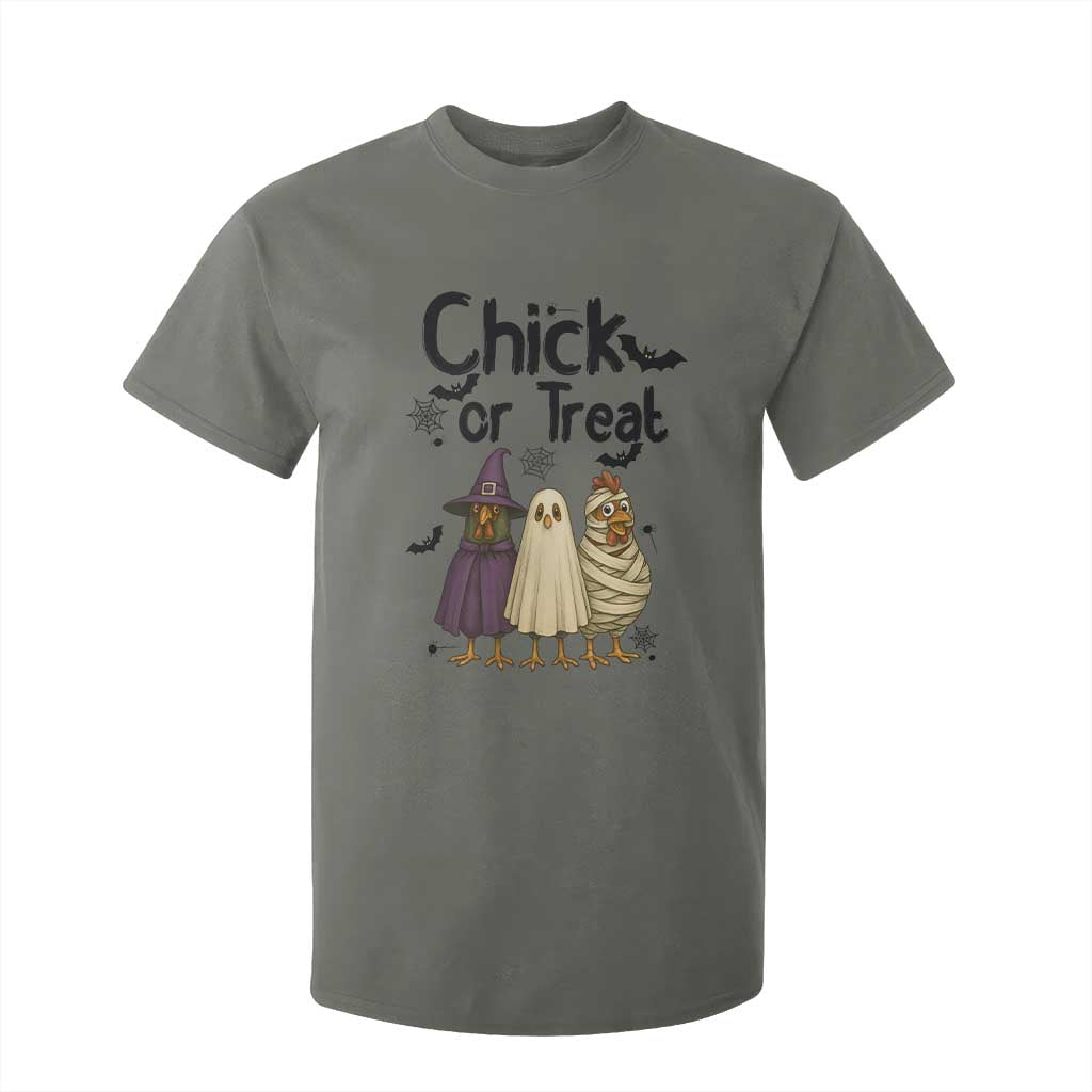 Funny Halloween Chicken T Shirt For Kid Chick Or Treat Spooky Gift TS12 Military Green Print Your Wear