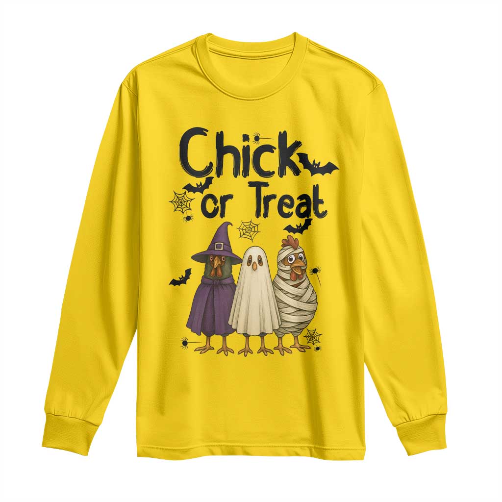 Funny Halloween Chicken Long Sleeve Shirt Chick Or Treat Spooky Gift TS12 Daisy Print Your Wear
