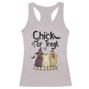 Funny Halloween Chicken Racerback Tank Top Chick Or Treat Spooky Gift TS12 Ice Gray Print Your Wear