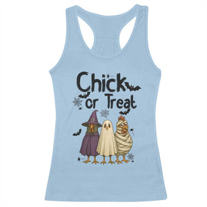 Funny Halloween Chicken Racerback Tank Top Chick Or Treat Spooky Gift TS12 Light Blue Print Your Wear