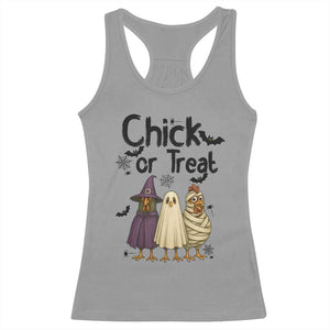 Funny Halloween Chicken Racerback Tank Top Chick Or Treat Spooky Gift TS12 Sport Gray Print Your Wear