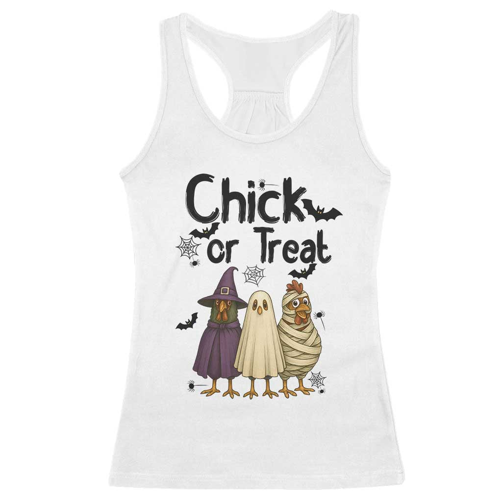 Funny Halloween Chicken Racerback Tank Top Chick Or Treat Spooky Gift TS12 White Print Your Wear