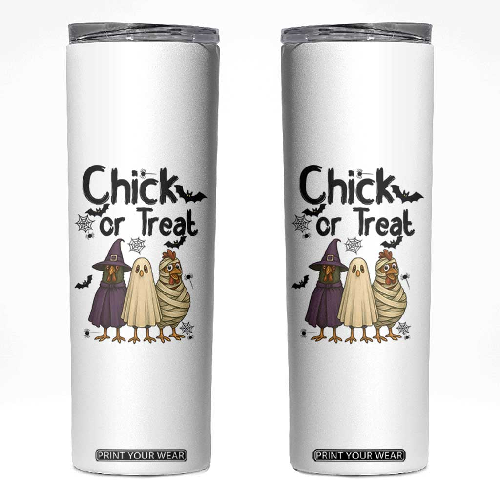 Funny Halloween Chicken Skinny Tumbler Chick Or Treat Spooky Gift TS12 White Print Your Wear