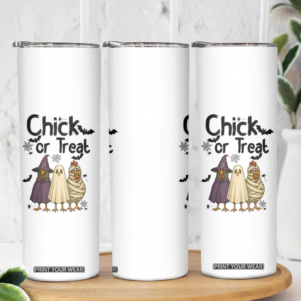 Funny Halloween Chicken Skinny Tumbler Chick Or Treat Spooky Gift TS12 Print Your Wear