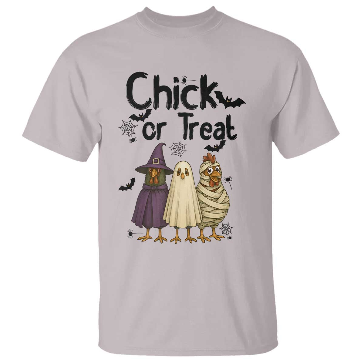 Funny Halloween Chicken T Shirt Chick Or Treat Spooky Gift TS12 Ice Gray Print Your Wear