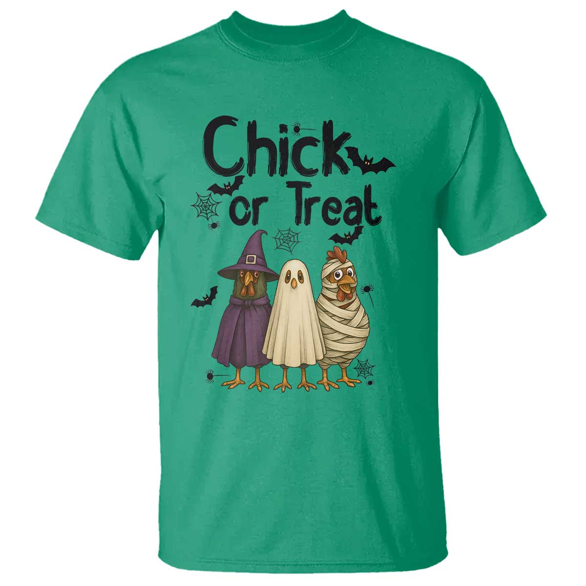 Funny Halloween Chicken T Shirt Chick Or Treat Spooky Gift TS12 Irish Green Print Your Wear