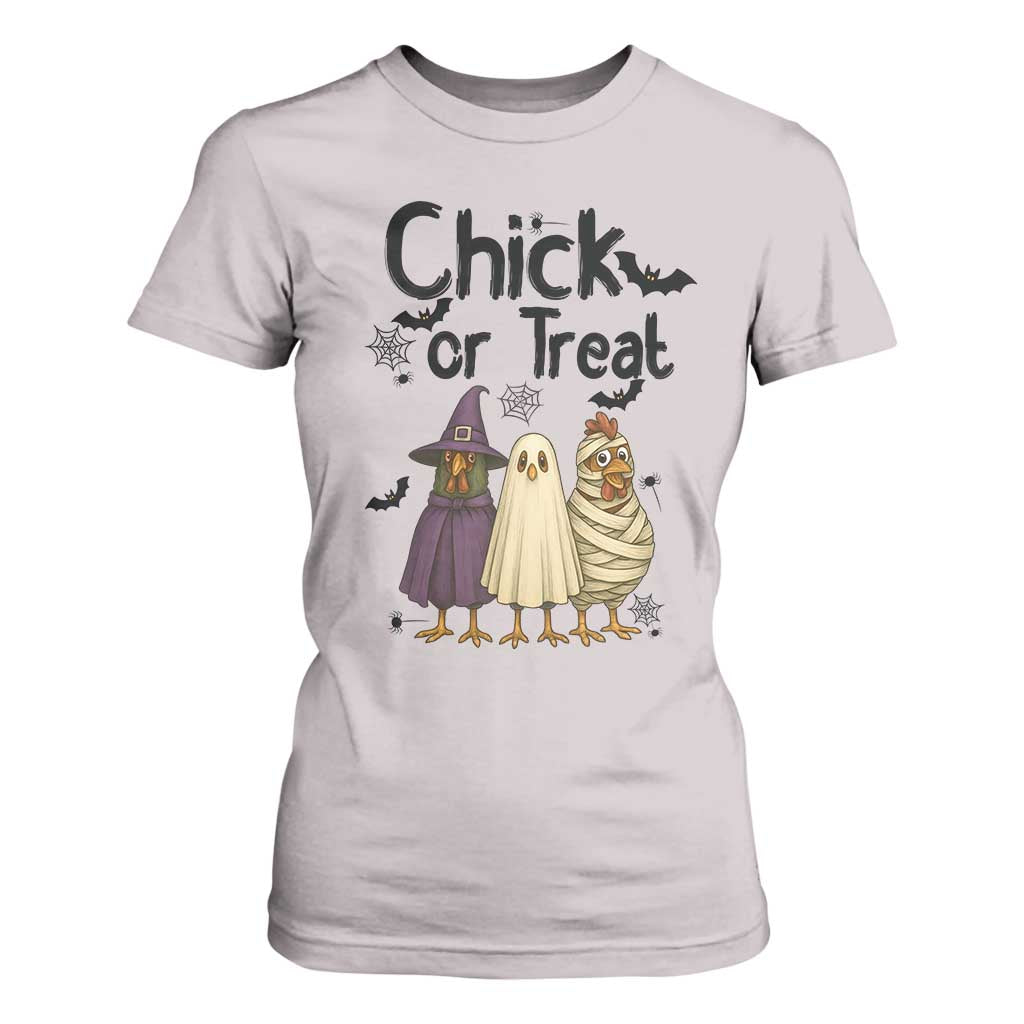 Funny Halloween Chicken T Shirt For Women Chick Or Treat Spooky Gift TS12 Ice Gray Print Your Wear