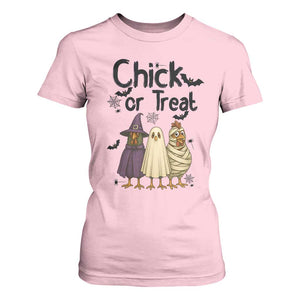 Funny Halloween Chicken T Shirt For Women Chick Or Treat Spooky Gift TS12 Light Pink Print Your Wear