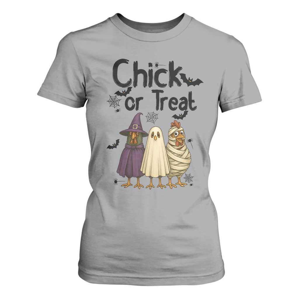 Funny Halloween Chicken T Shirt For Women Chick Or Treat Spooky Gift TS12 Sport Gray Print Your Wear
