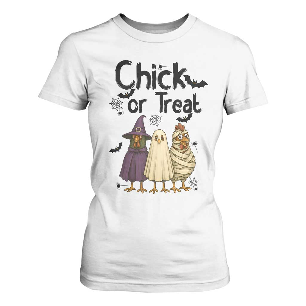 Funny Halloween Chicken T Shirt For Women Chick Or Treat Spooky Gift TS12 White Print Your Wear