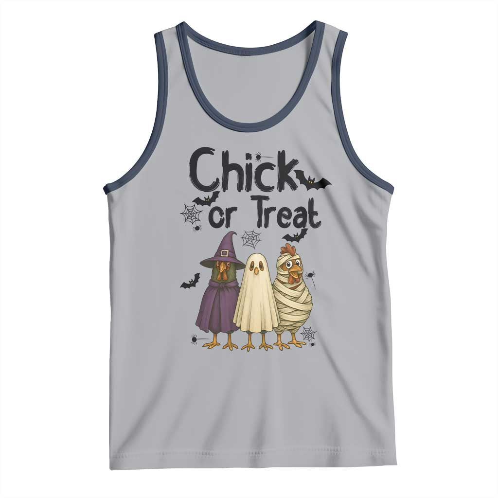 Funny Halloween Chicken Tank Top Chick Or Treat Spooky Gift TS12 Athletic Heather Navy Print Your Wear