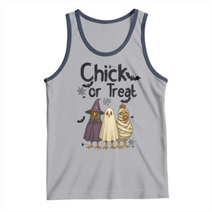 Funny Halloween Chicken Tank Top Chick Or Treat Spooky Gift TS12 Athletic Heather Navy Print Your Wear
