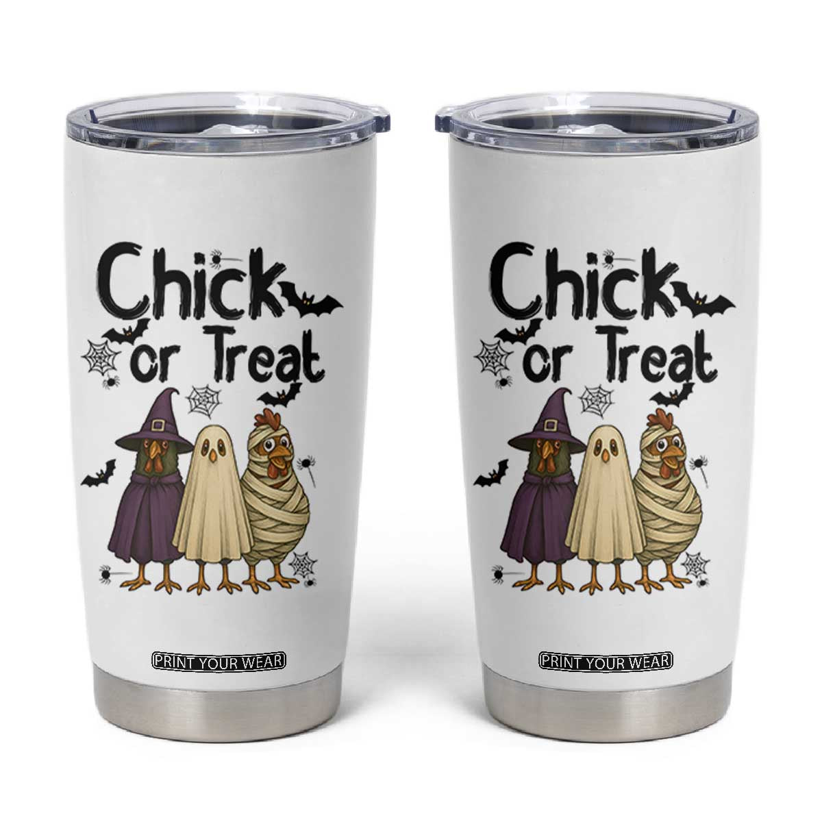 Funny Halloween Chicken Tumbler Cup Chick Or Treat Spooky Gift TS12 White Print Your Wear