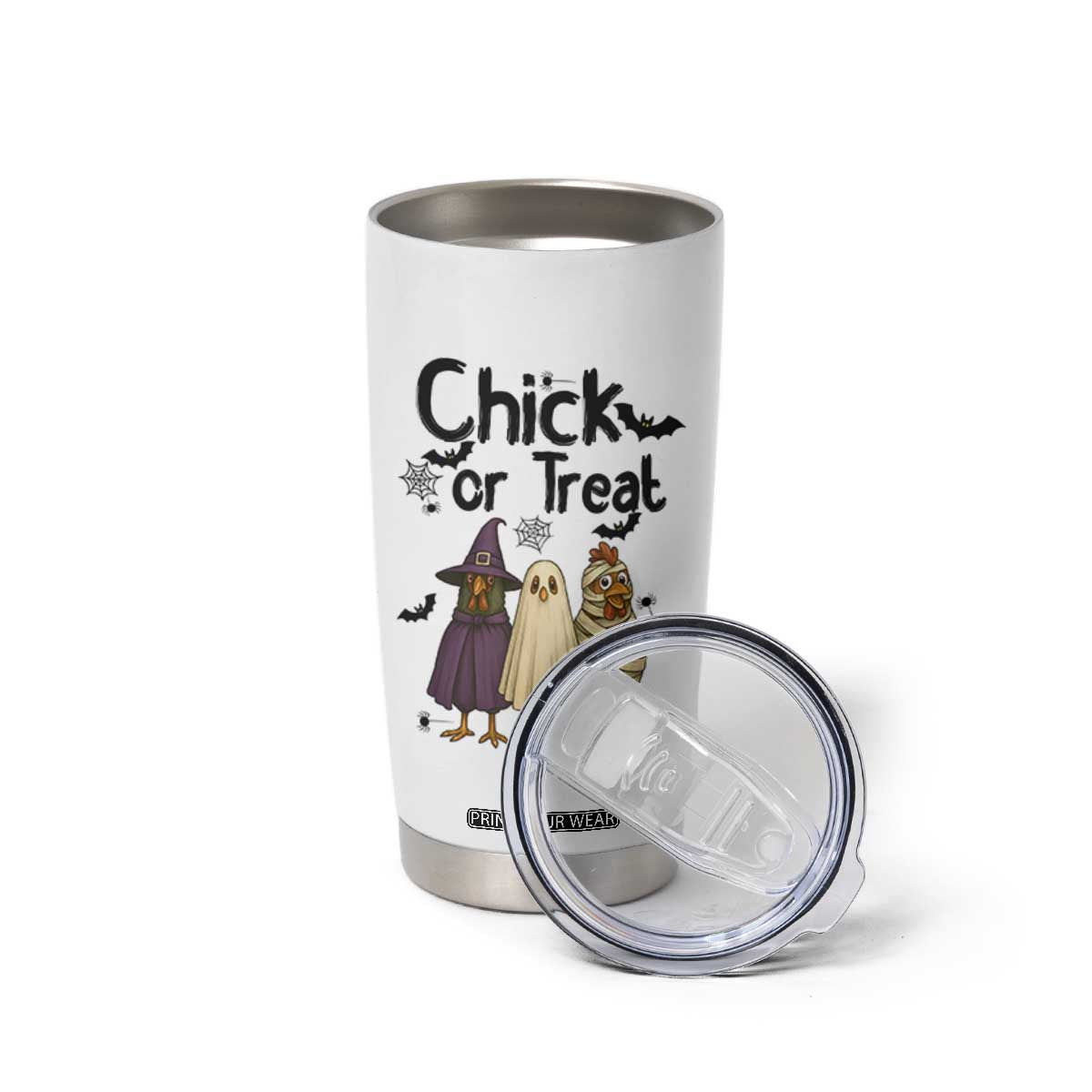 Funny Halloween Chicken Tumbler Cup Chick Or Treat Spooky Gift TS12 Print Your Wear