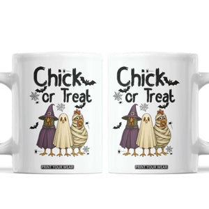 Funny Halloween Chicken Coffee Mug Chick Or Treat Spooky Gift TS12 White Print Your Wear