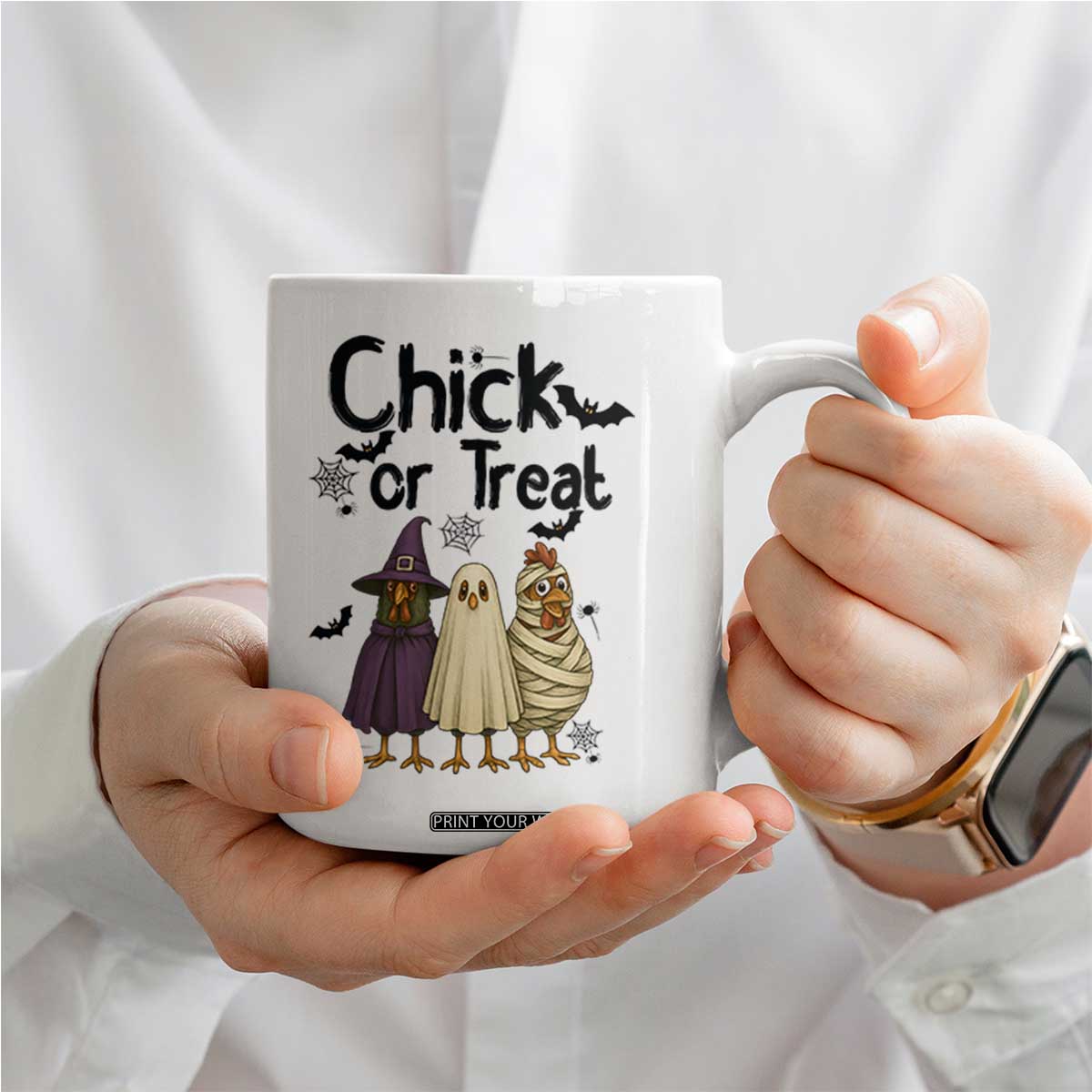 Funny Halloween Chicken Coffee Mug Chick Or Treat Spooky Gift TS12 Print Your Wear
