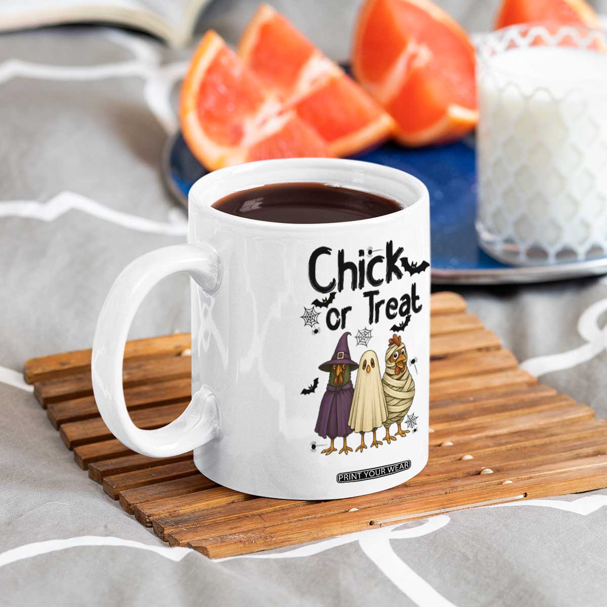 Funny Halloween Chicken Coffee Mug Chick Or Treat Spooky Gift TS12 Print Your Wear