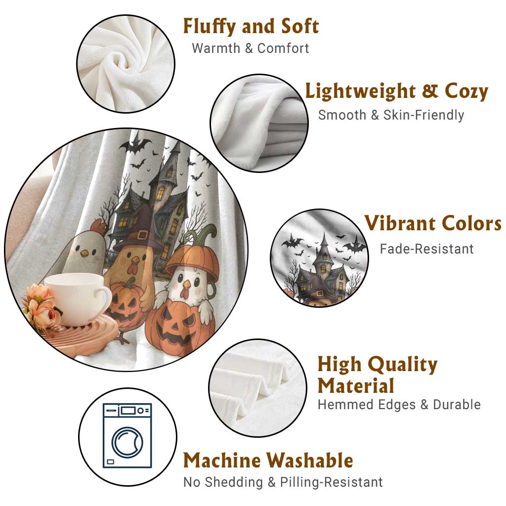 Halloween Chicken Cosplay Throw Blanket Funny Farm Life Gift TS12 Print Your Wear