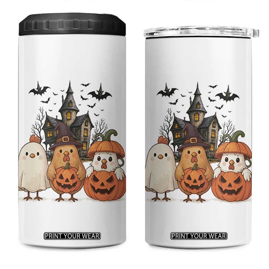 Halloween Chicken Cosplay 4 in 1 Can Cooler Tumbler Funny Farm Life Gift TS12 One Size: 16 oz White Print Your Wear