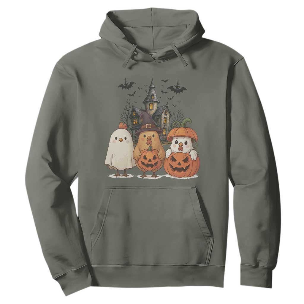 Halloween Chicken Cosplay Hoodie Funny Farm Life Gift TS12 Military Green Print Your Wear