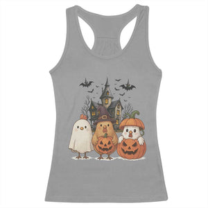 Halloween Chicken Cosplay Racerback Tank Top Funny Farm Life Gift TS12 Sport Gray Print Your Wear