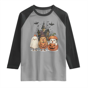Halloween Chicken Cosplay Raglan Shirt Funny Farm Life Gift TS12 Sport Gray Black Print Your Wear