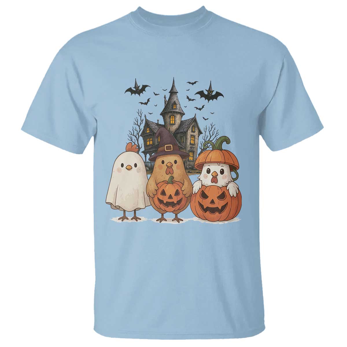 Halloween Chicken Cosplay T Shirt Funny Farm Life Gift TS12 Light Blue Print Your Wear