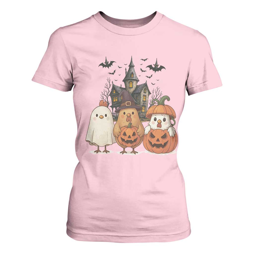 Halloween Chicken Cosplay T Shirt For Women Funny Farm Life Gift TS12 Light Pink Print Your Wear