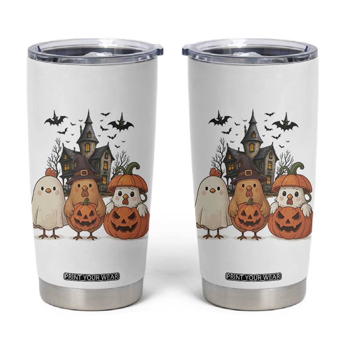 Halloween Chicken Cosplay Tumbler Cup Funny Farm Life Gift TS12 White Print Your Wear