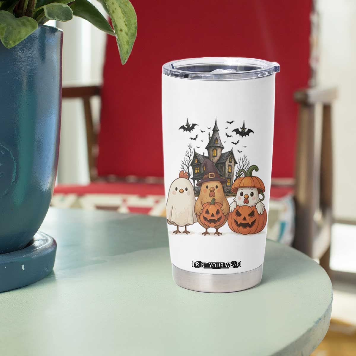 Halloween Chicken Cosplay Tumbler Cup Funny Farm Life Gift TS12 Print Your Wear
