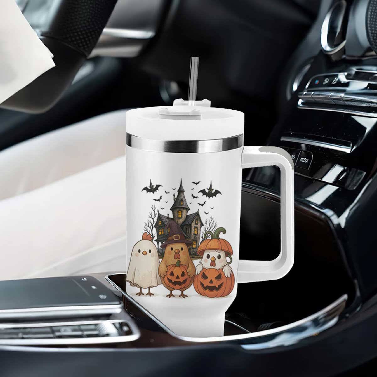 Halloween Chicken Cosplay Tumbler With Handle Funny Farm Life Gift TS12 Print Your Wear