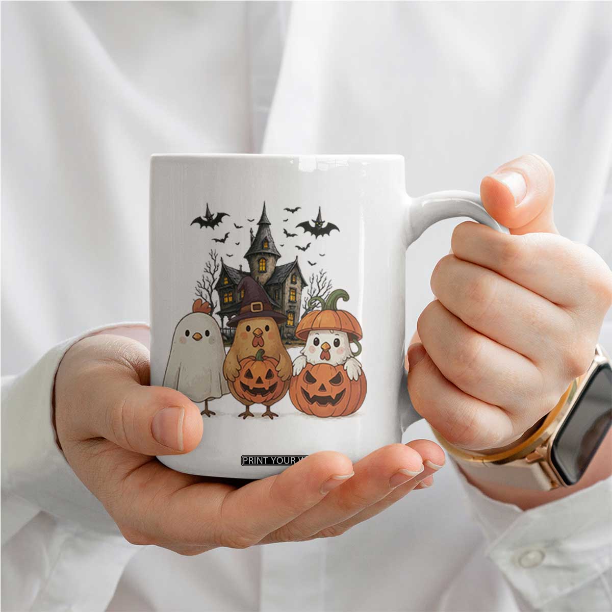 Halloween Chicken Cosplay Coffee Mug Funny Farm Life Gift TS12 Print Your Wear
