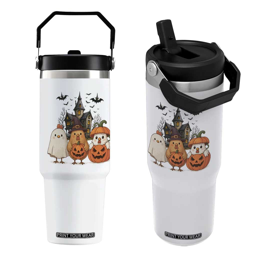 Halloween Chicken Cosplay Flip Straw Tumbler Funny Farm Life Gift TS12 One Size: 30 oz White Print Your Wear