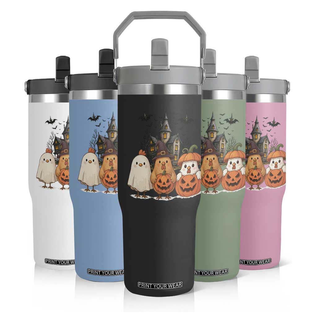 Halloween Chicken Cosplay Flip Straw Tumbler Funny Farm Life Gift TS12 Print Your Wear
